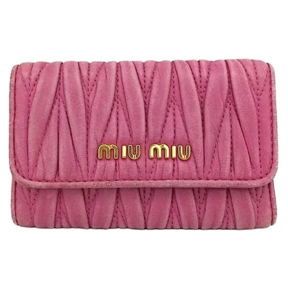 Miu Miu Pink Leather Key Wallet